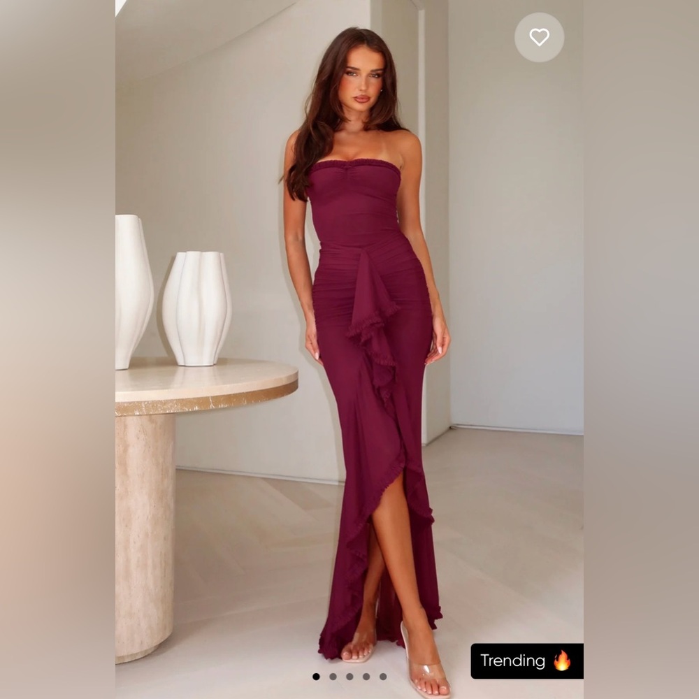 White Fox Boutique Burgundy Maxi Dress